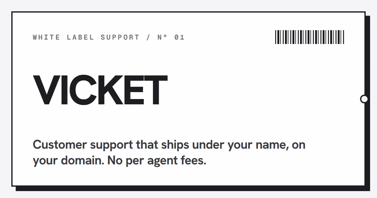 Vicket Sells Per-Site Support, Not Per-Agent Zendesk Tax