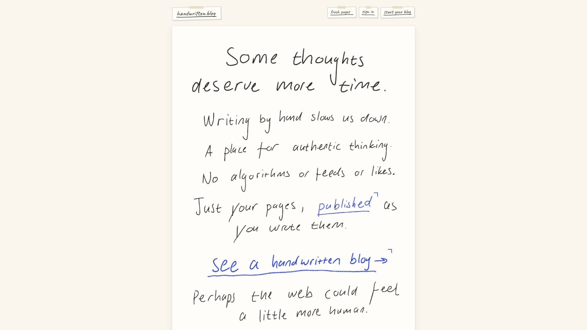 Handwritten Blogging Platform product image 1