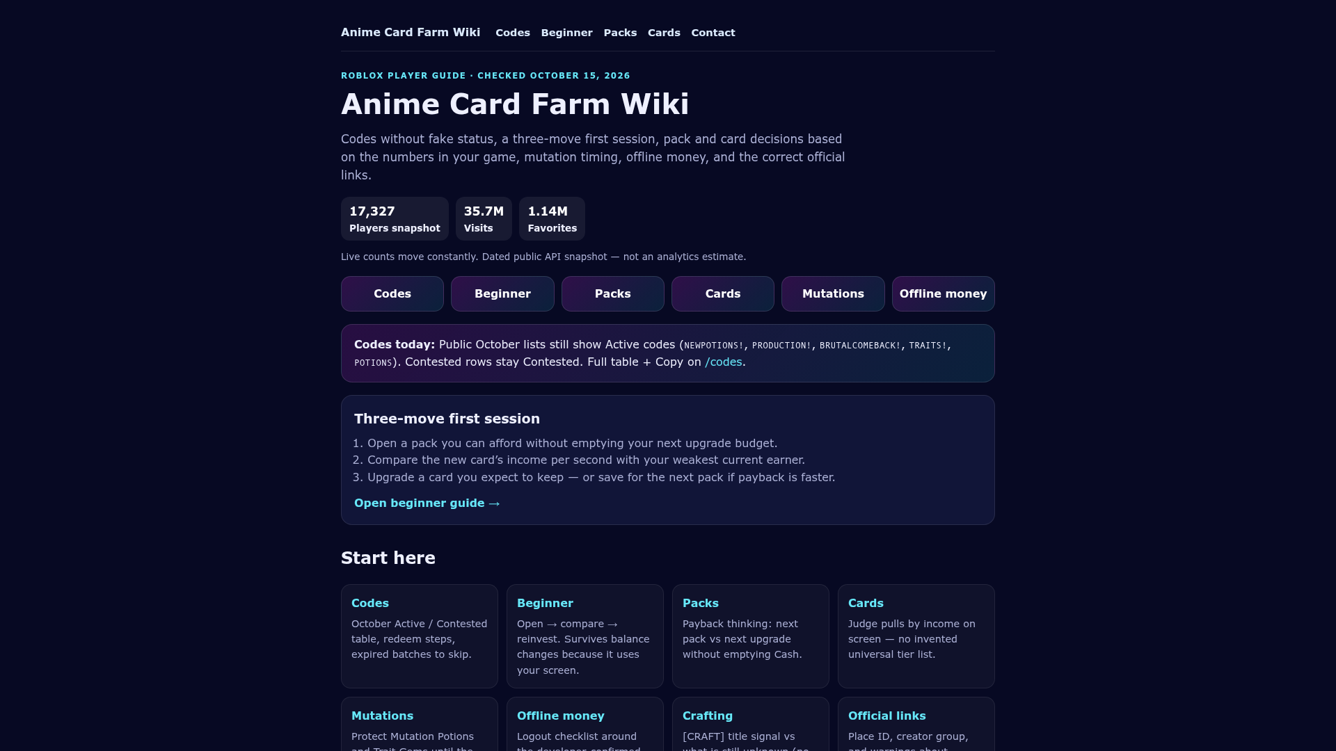 Anime Card Farm Codes & Beginner Wiki product image 1